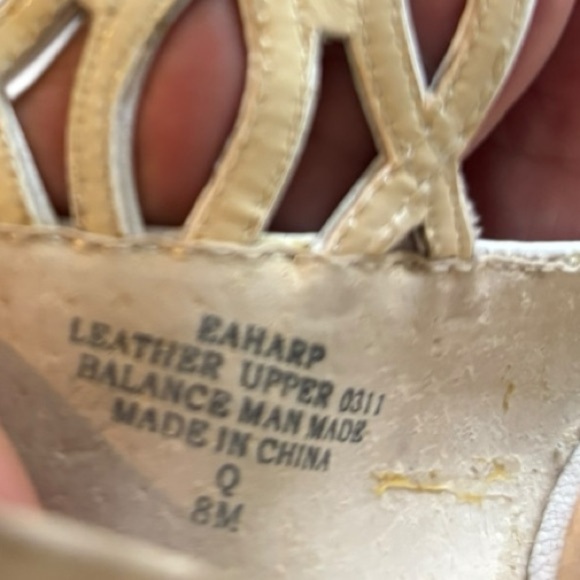 Enzo Angiolini White Leather Lattice Weave Wedge Heel Sandals Size 8 Ankle Strap - Picture 5 of 15